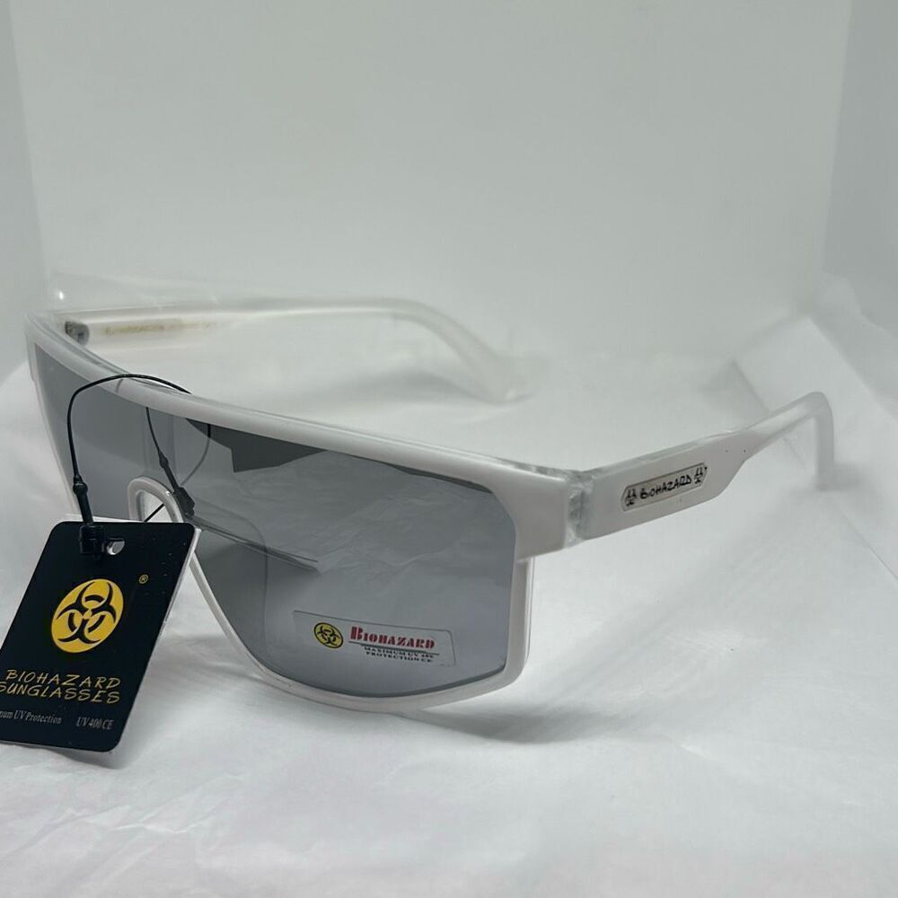 Biohazard Mirrored Shield Sunglasses – Model BZ66302